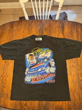 Pepsi Black Graphic Racing Tee with Blue and Red Accents - Men’s Short Sleeve